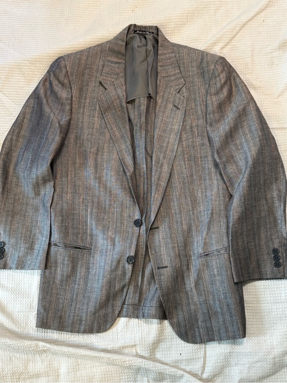 Vintage 80s Giorgio Armani 38R made in Italy Men's Gray Pinstripe Blazer -